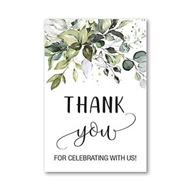InvitationHouse Thank You for Celebrating Favor Tags (2" x 3") - 48 tags (Greenery)