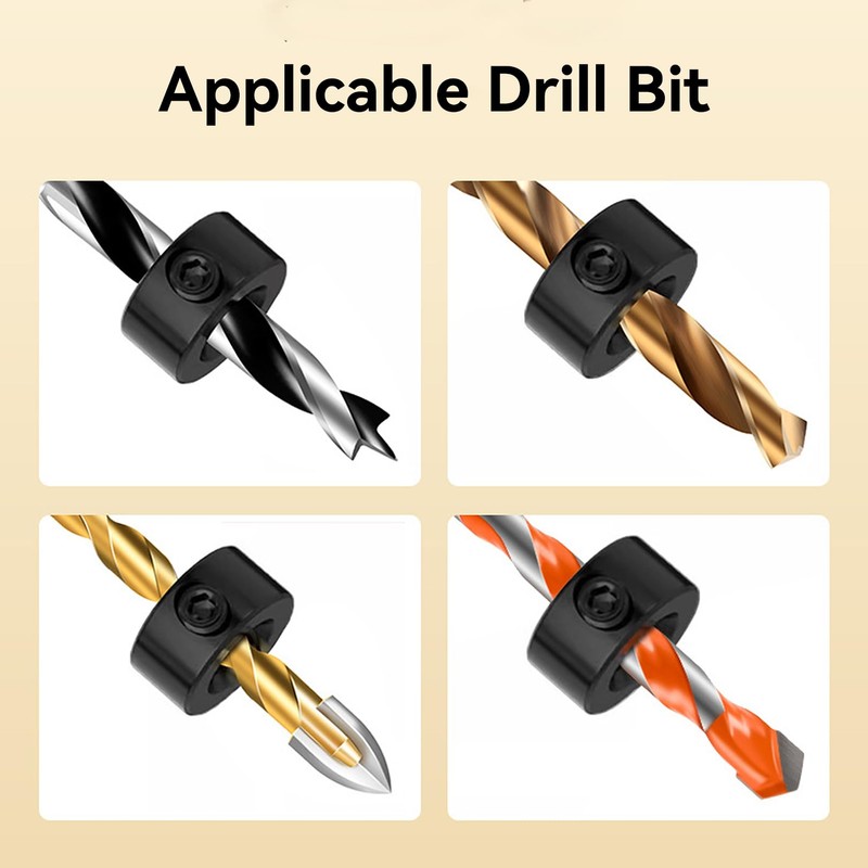 1 Set Drill Depth Stop,Step Drill Bit Depth Stop Collar