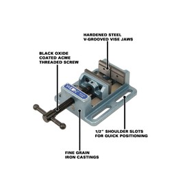 Wilton LP4 Low Profile Drill Press Vise, 4" Jaw Width, 4" Jaw Opening, 1-1/2" Jaw Depth (11744)
