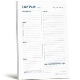 Daily Planner Notepad with Hourly Schedule - ADHD Planner, Time Block Planning Pad, Desktop To Do List, College Supplies - 6 x 9” - 50 Undated Sheets