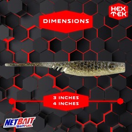 NetBait HexTek Supercharged with BAITFUEL 4'' EKO Shad - Gold Flash Minnow