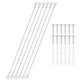 PATIKIL Cabinet Door Restraint Kit 1.5mm x 30cm, 6 Pack Stainless Steel Flexible Braided Cable Door Hinge Limiter for Limiting Chest Cupboard Door Opening Angle Swing