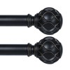 TANGWIN 2 Pack Black Curtain Rods for Windows 48 to