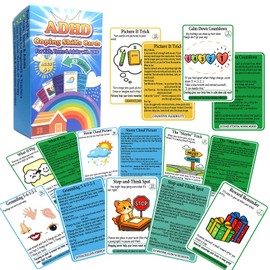 ADHD Coping Skills Cards for Kids, Teens & Adults, 63 Pcs/Set, Ages 5+