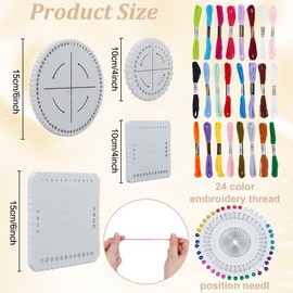 WEBEEDY Kumihimo Kit for Beginners, Japanese Kumihimo Starter Kit Bracelet Beaded Braid Set Include 4 Pcs Square & Round Disk with 12 Thread for DIY Beading & Bracelet Weaving Supplies