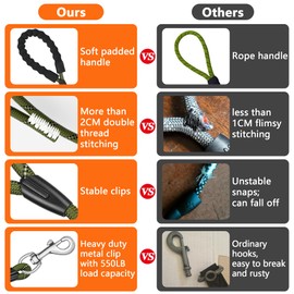 XiaZ Heavy Duty Dog Leash,50FT Long Rope Leash for Dog Training with Swivel Lockable Hook,Reflective Threads and Comfortable Handle,Dog Lead for Walking,Hunting,Camping for Medium and Large Dog