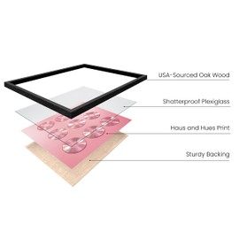 HAUS AND HUES Records for Wall Aesthetic Pink CDs - Poster for Room Aesthetic 90s Blush Pink Room Decor VSCO Posters for College Dorms (Black Framed, 12x16)