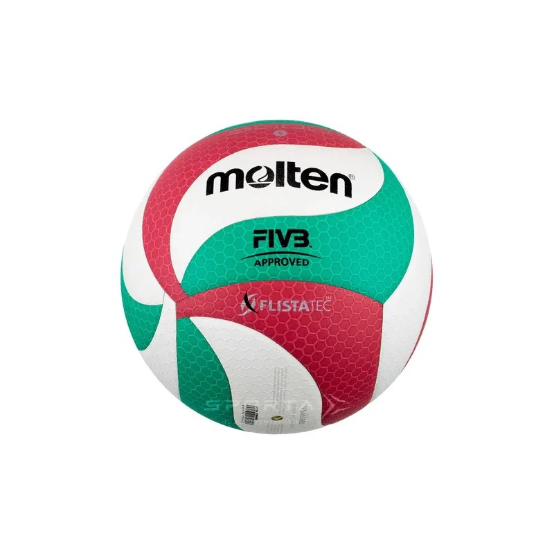 Balón Voleibol Molten V5m5000 Flistatec Piel Sintética No. 5 Blanco/verde/rojo