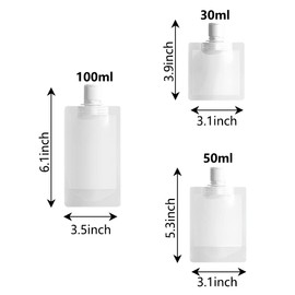 9 Pcs Portable Travel Fluid Bags Transparent Travel Fluid Dispensing Packing Bag Clamshell Travel Fluid Pouches for Toiletries Lotion Shampoo Hand Soap (30ml/50ml /100ml)