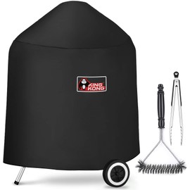 Kingkong 7149 Premium Grill Cover for Weber Charcoal Grills, 22.5-Inch (Compared to the 7149 Grill Cover) Including Grill Brush and Tongs.