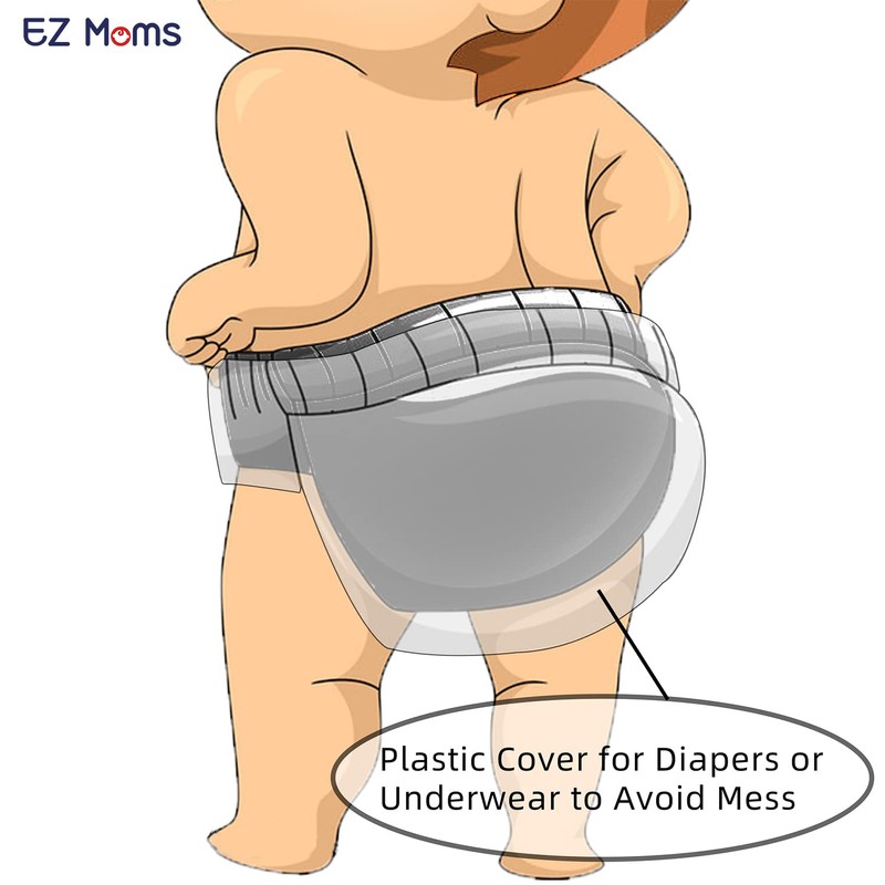 EZ Moms 6 Packs Plastic Pants for Toddlers Cloth Diaper