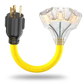 LAVANDINO 30 Amp 3 Prong Twist Lock to 110 Adapter Cord, Generator Locking Plug NEMA L5-30P to 3X 5-15R 5-20R Outlets