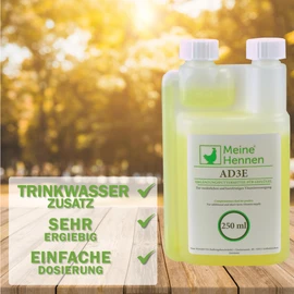 Meine Hennen AD3E 250 ml, Multivitamin for Chickens, Pigeons and Quails. Chicken Vitamins for Your Poultry to Support a Healthy Immune System and Metabolism - Chicken Accessories