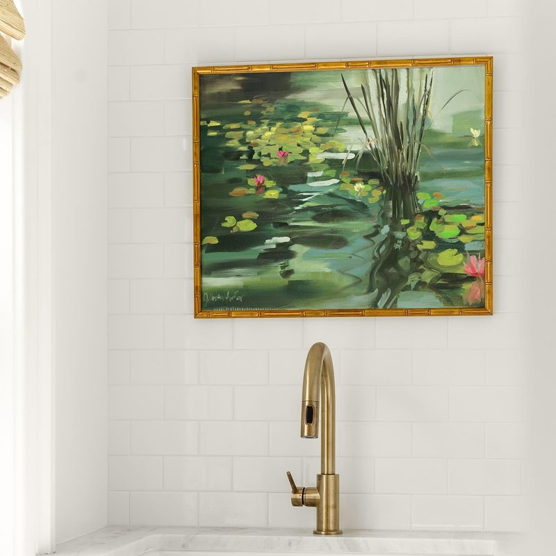 Poster Palooza 12x12 Frame Gold Bamboo Solid Wood Square Picture