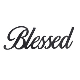 Everydecor Blessed Black Metal Sign