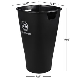 Dehouse 20 Inch Tall Flower Buckets with Cutout Handle for Cut Flowers, 4 Packs Plastic Flower Buckets Display Bucket for Wedding Home Decoration, Black