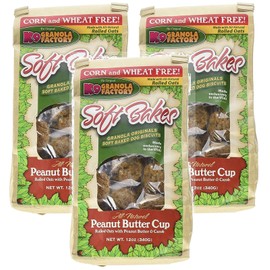 K9 Granola Factory 3 Pack of Soft Bakes Peanut Butter Cup Dog Biscuits, 12 Ounces Per Pack