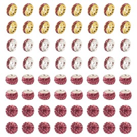 120 cuentas de diamantes de imitación para joyas, cuentas espaciadoras de diamantes de imitación de cristal, cuentas de bola de discoteca, cuentas de arcilla de diamantes de imitación, cuentas focales