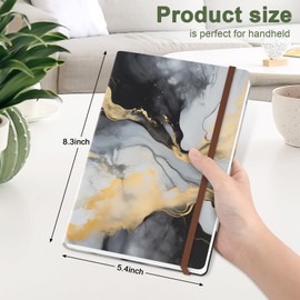 Hnogri Lined notebook, hard cover notebook for women, 160 pages thick paper, medium 5.7 x 8.4 inches, A5 drawing notebook for writing, notes, work, school and office use.