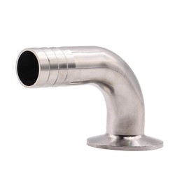 DERNORD Sanitary Hose Barb Pipe Fitting 1.5" Tri Clamp (50.5MM Ferrule) 90 Degree Elbow (Tube OD: 3/4"/19MM (1.5 Tri-clamp))