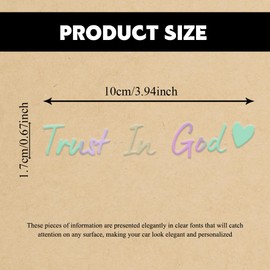 Lyxheth 4PCS Trust in God Rearview Mirror Sticker, Car Decals for Women, Trust in God Mirror Decals, Decorative Vehicle Window Self Affirmations Stickers Interior Accessories Fit Most Cars (Colorful)