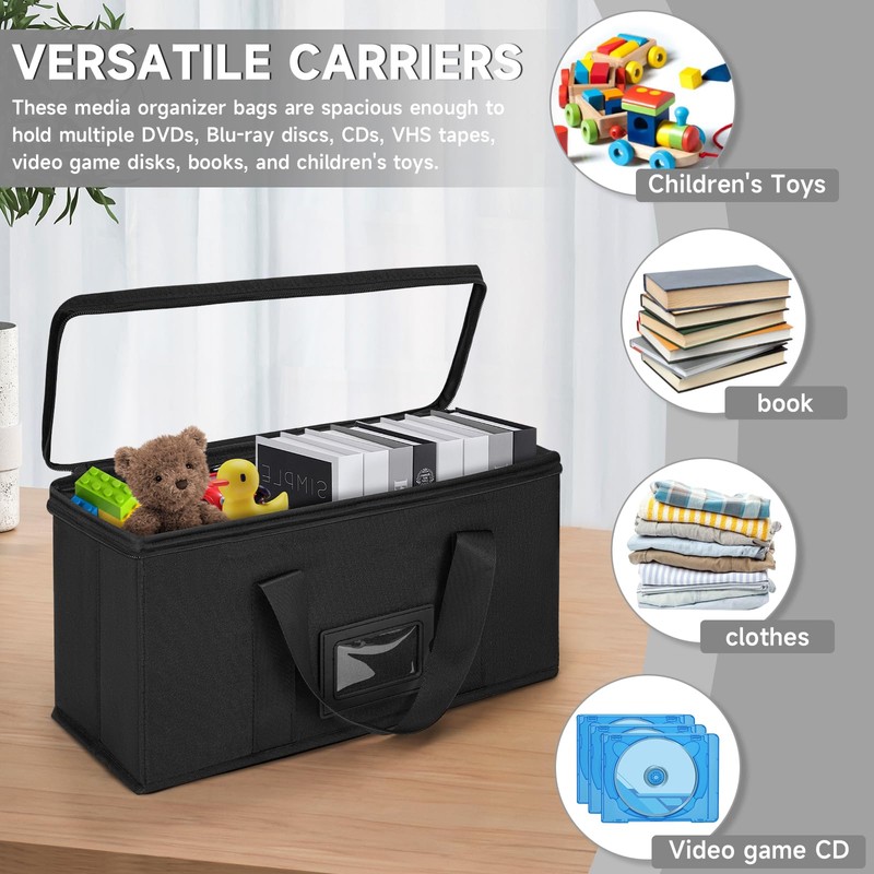 AKOZLIN 4-Pack CD Storage Box CD Case Holder with Transparent