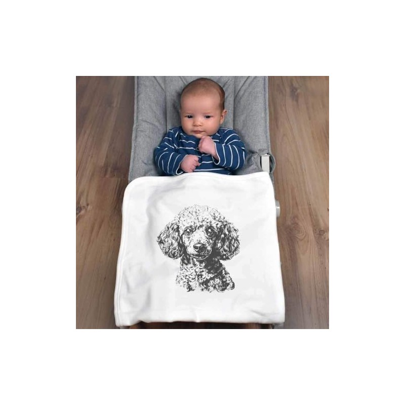 Azeeda 'Poodle Portrait' Cotton Baby Blanket/Shawl (BY00039893)