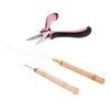 Healvian 3pcs Hair Extension Clip Grooming Kit Thread Pliers Loop