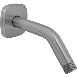 HOMYEP 6 Inch Angled Shower Arm, Curved Shower Arm Extension for Fixed Rain Handheld Shower Head Combo, Wall Mount Shower Arm with Flange, Brushed Nickel