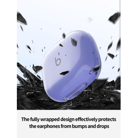 Compatible with Beats Powerbeats Pro 2 Wireless Headphones，True Wireless Noise Cancelling Earbuds,Clear Soft TPU Full Body Shockproof Protective Cover with Lanyard,Clear Purple
