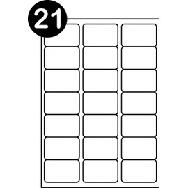 Double Dragon, A4 21 Labels Per Sheet 100 Sheets 63.5 x 38.1mm 2100 Labels Total 2100 Labels for Laser Printing Inkjet Pen/Pencil/Marker Handwriting