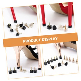 Baluue 6 Pairs High Heel Spike Protectors of Tpu Skid Tips for High Heels Noise Reducing Durable for Weddings Parties and Daily Wear Black