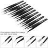 11 Pcs Precision Tweezers Set, ESD Anti-Static Tweezers Set, Stainless