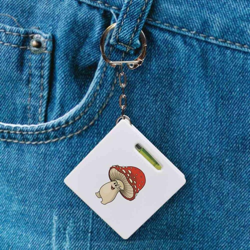 Azeeda 'Toadstool Character' Keyring Tape Measure/Spirit Level Tool (KM00038438)