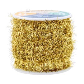 Mandala Crafts - Guirnalda de oropel decorativa – Cinta fina de oropel – Mini guirnalda metálica con alambre para decoración de árbol de Navidad, boda, fiesta de cumpleaños, suministros de oro de 0.75 pulgadas, 10 yardas