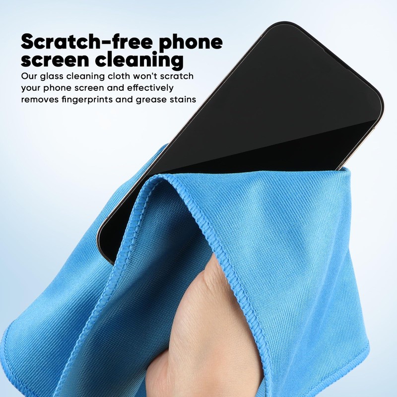 HOMEXCEL Microfibre Glass Cleaning Cloths 12 PK, Lint Free Streak
