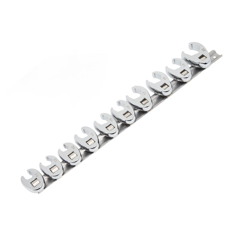 10pcs Crows Foot Wrench Set 10mm to 22mm Sizes Metric