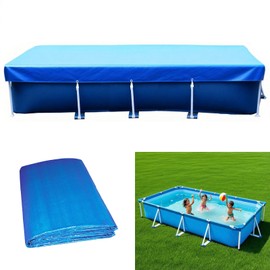 177" X 87" Rectangle Pool Cover, 14 x 7 ft Rectangular Frame Swimming Pool Cover, Durable PE Tarpaulin Dust Proof Rain Proof Garden Outdoor Above Ground Square Pools Cover (177''x87'')