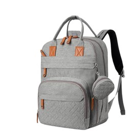 BRANDS FOR LESS USA Expandable Diaper Bag Backpack, 35L Capacity, Waterproof, Unisex, Large for Twins, with Changing Pad, Ideal for Travel (Light Gray)