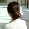 Low bun bun ponytail wig light brown (WFIQG0G) / 로우번 올림머리 똥머리 가발 밝은갈색 (WFIQG0G)