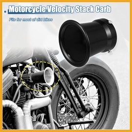 Partuto 50mm Velocity Stack Motorcycle Velocity Stack Aluminum Alloy Black Replacement
