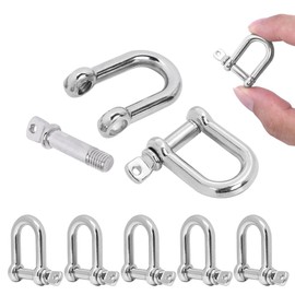 10 Pack Paracord Bracelet Clips 3/8”Bow Anchor Shackle D Shackles Screw Pin M5 Adjustable for Hiking Camping Outdoor Lifeline Tactical Survival Travel Kits Jewelry DIY Craft Metal Alloy