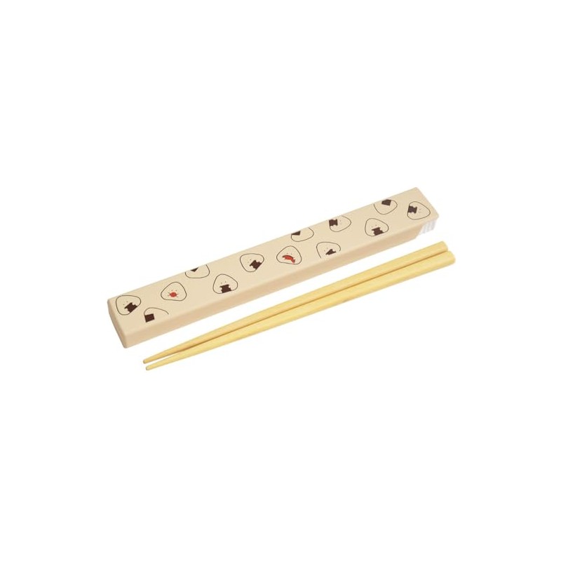 Ijinsha 47128 Gyutto Onigiri-san Antibacterial Chopsticks Case Set, Chopsticks/7.1 inches