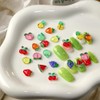 40 PCS Cute Fruit Nails Charms 3D Resin Fruit Nail