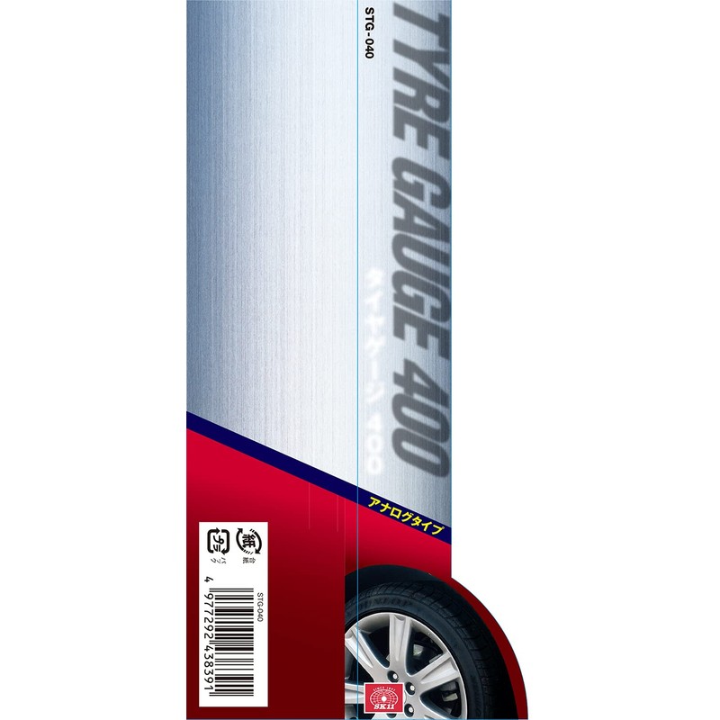 SK11 G-040 Tire Gauge, 400K, Analog Stainless Steel, Measuring Range: