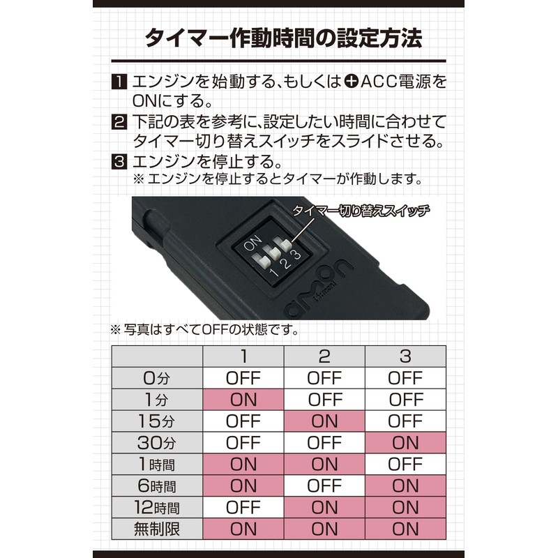 amon OFF Timer Unit DC 12V Car Dedicated 4837 Sales