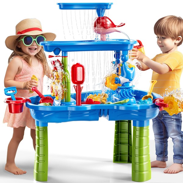 NIPLOOOW Water Table for Toddlers 3-5, 3-Tier Kids Sand Water