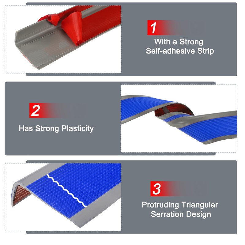 uxcell 3.2Ft Stair Nosing, 3cm PVC Self Adhesive Stair Edges