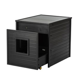 New Age Pet® ECOFLEX® Freedom Litter Loo®, Moisture-Resistant Cat Litter Box Enclosure with Easy Clean Pull Out Drawer, Non-Toxic Wood Plastic Composite, 10-Year Warranty, Available in Espresso Black