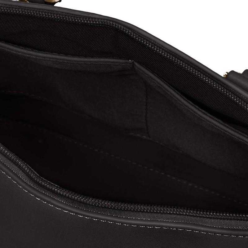 Lux blpa-p1406-00s Round Zipper 2-Way Handbag, Normal Black